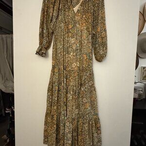 Free People Feeling Groovy Maxi Dress - Yellow Floral Large